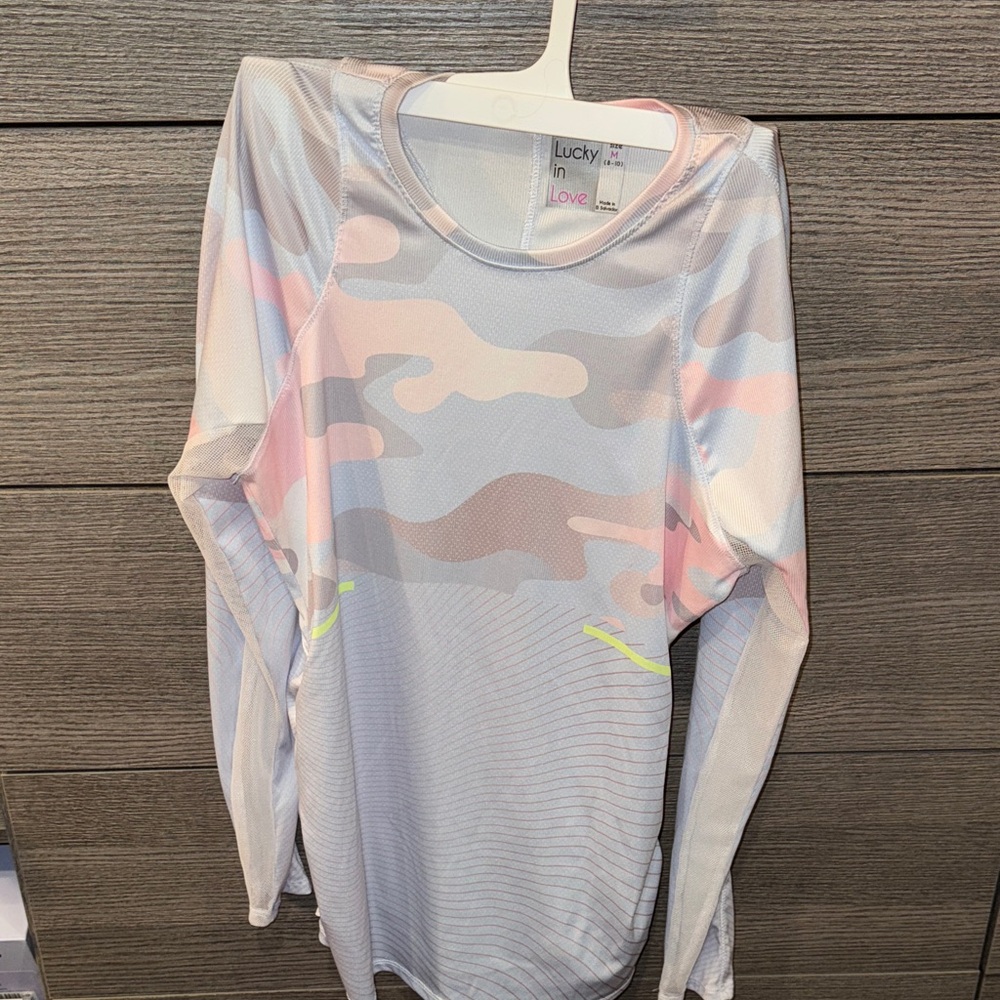 Lucky in Love Pastel Camo Long Sleeve Shirt